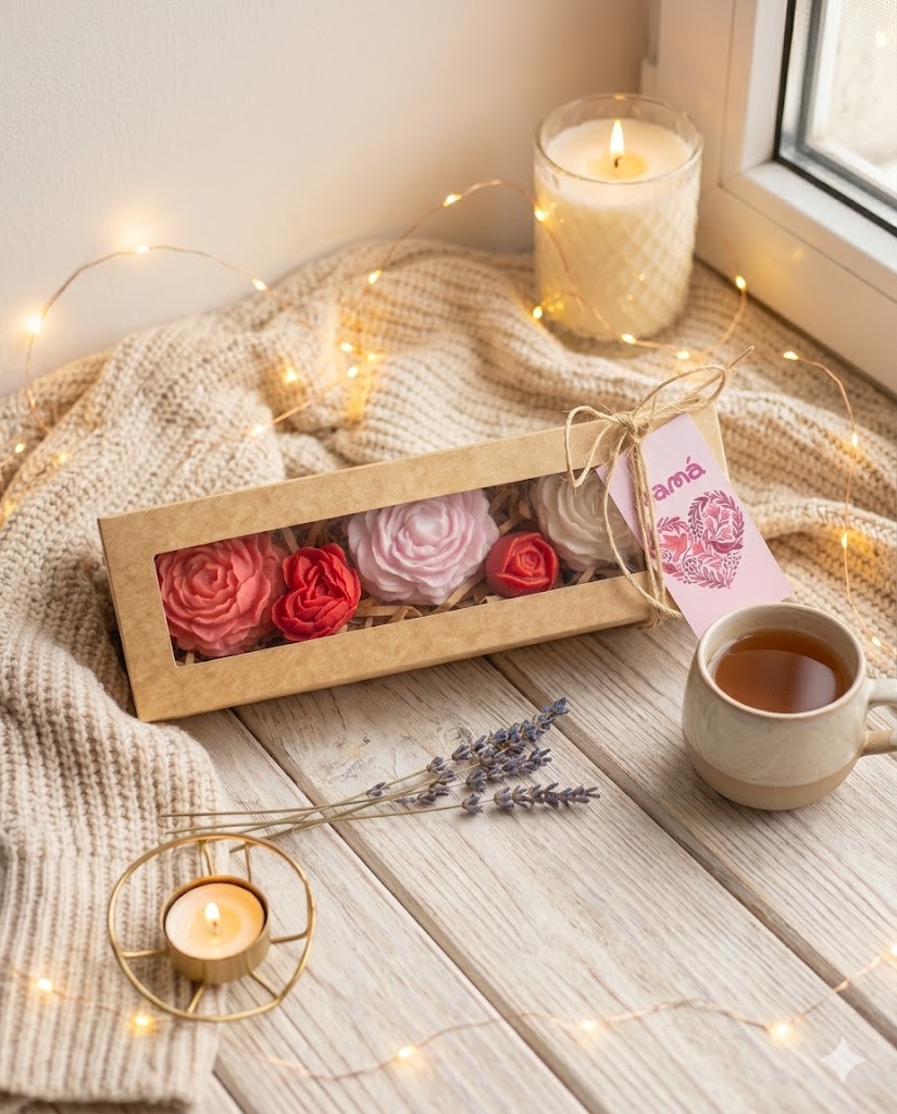 Pack 3 velas y 3 bombones aromaticos